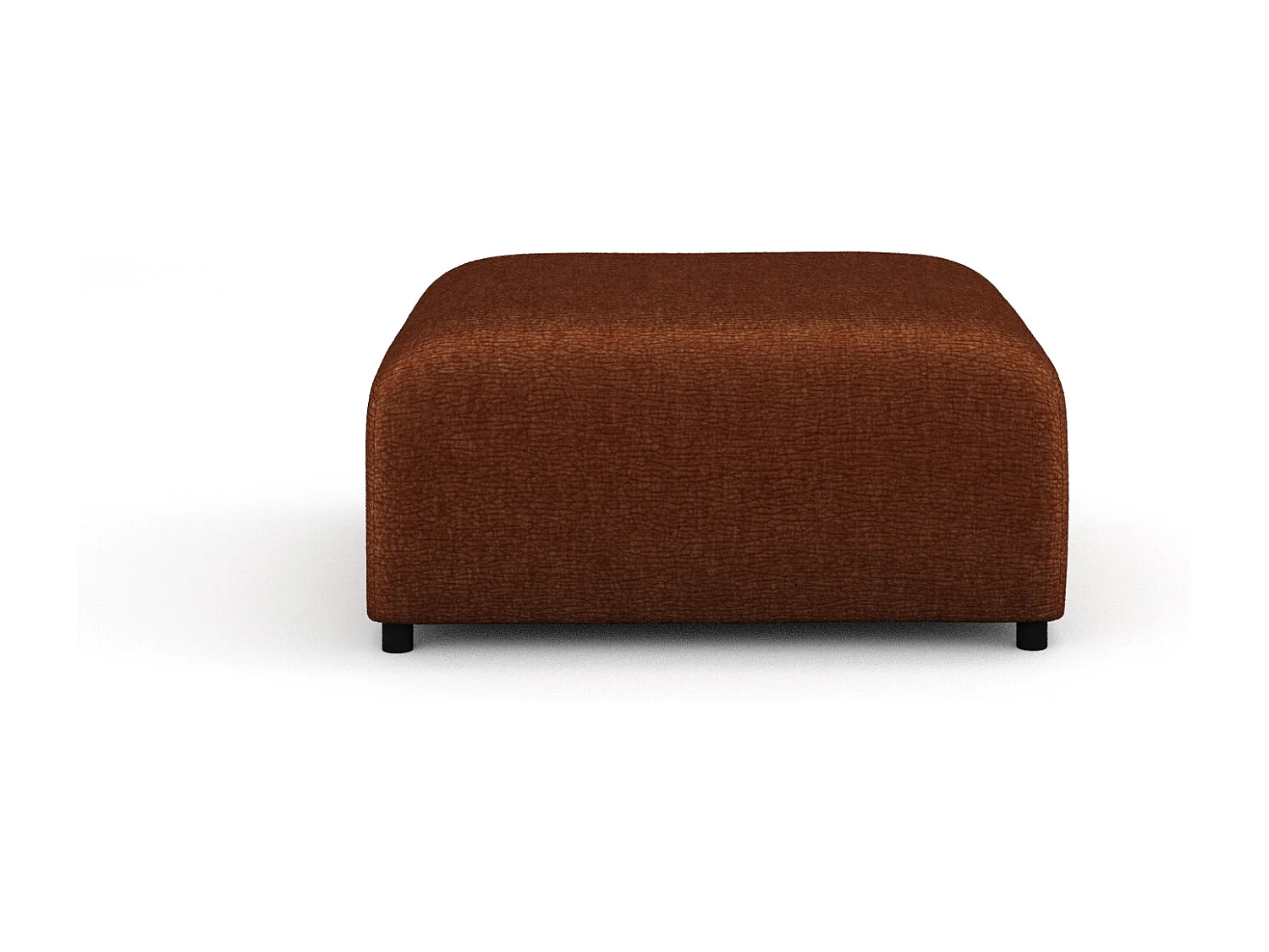 Pouf en tissu chenille Zanzibar - 88x88 cm - couleur cuivre