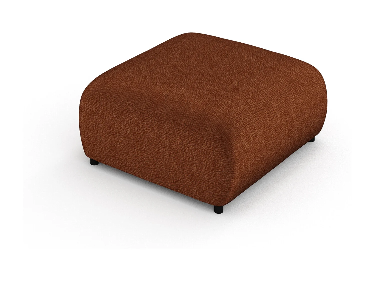 Pouf en tissu chenille Zanzibar - 88x88 cm - couleur cuivre