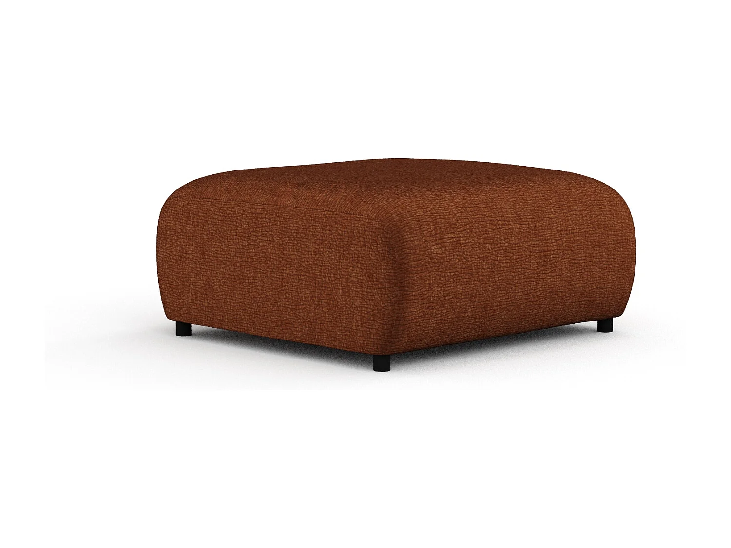 Pouf en tissu chenille Zanzibar - 88x88 cm - couleur cuivre