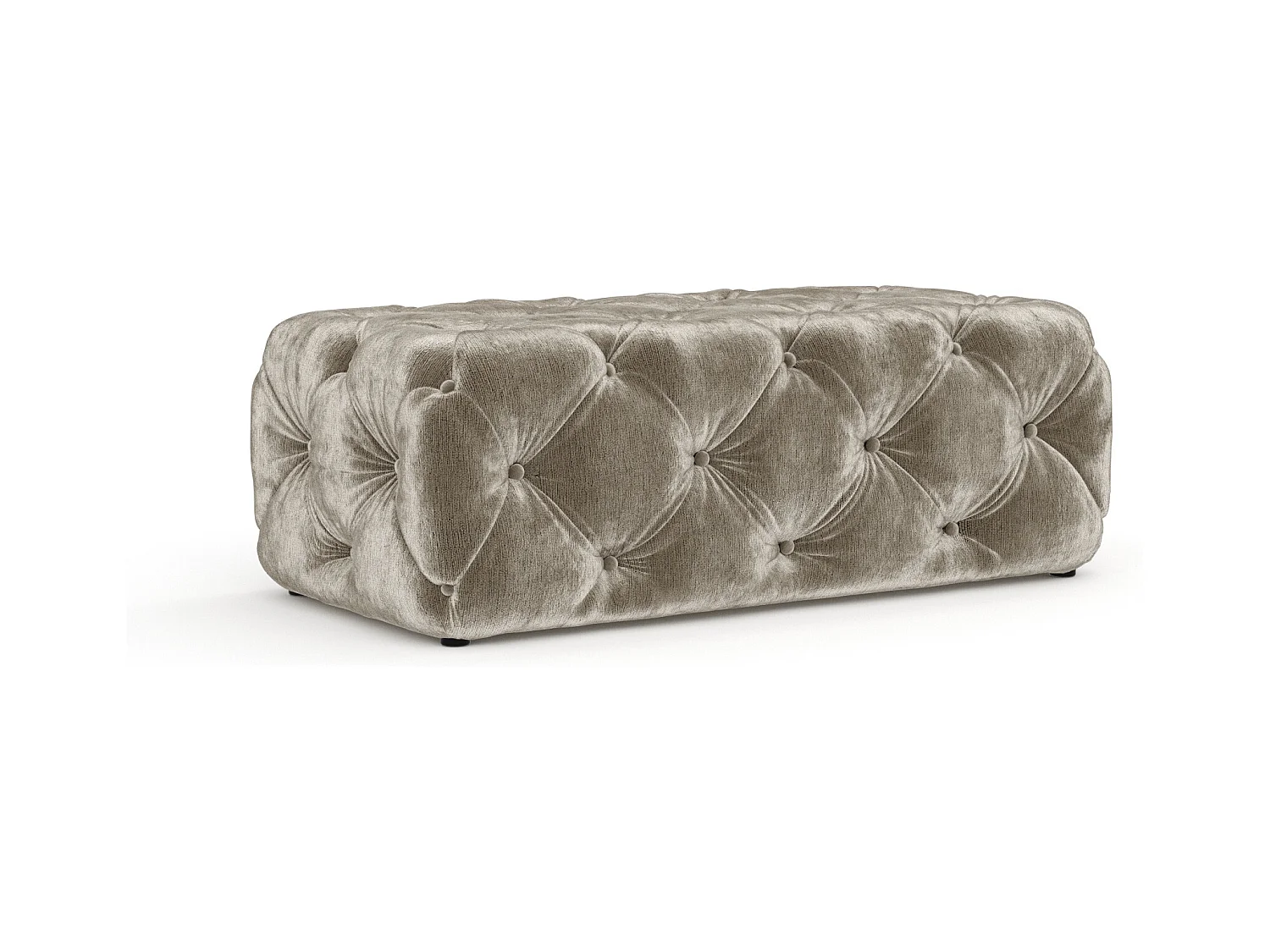 Pouf en tissu chenille Cosimo - beige