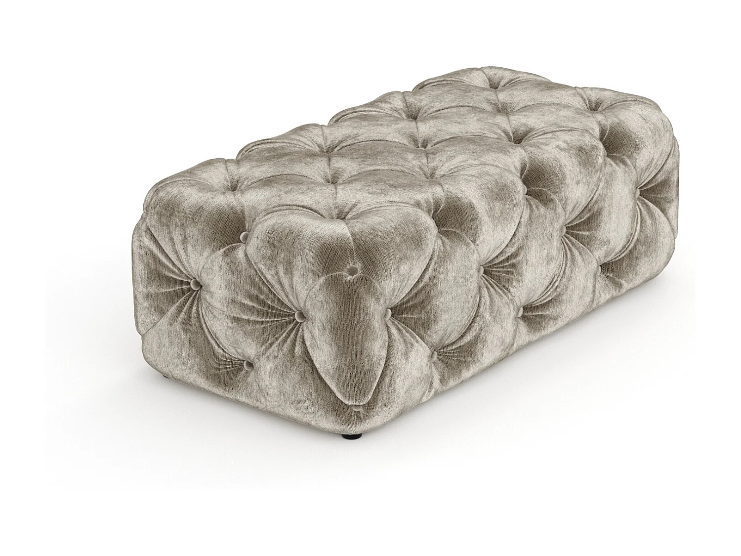 Pouf en tissu chenille Cosimo - beige