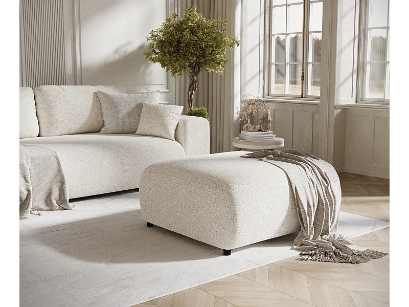 Puff aus Boucle-Stoff Zanzibar - 88x88 cm - hellbeige