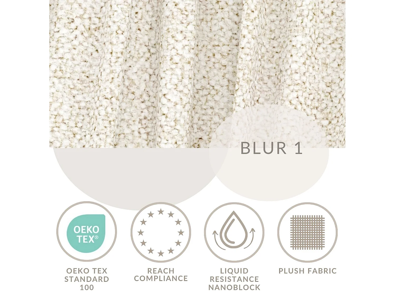 Pouf en tissu bouclette Zanzibar - 88x88 cm - beige clair