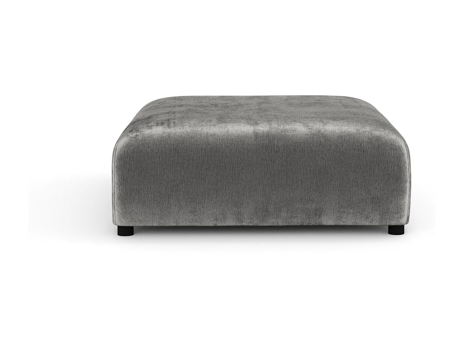 Pouf en tissu chenille Zanzibar - 110x110 cm - gris