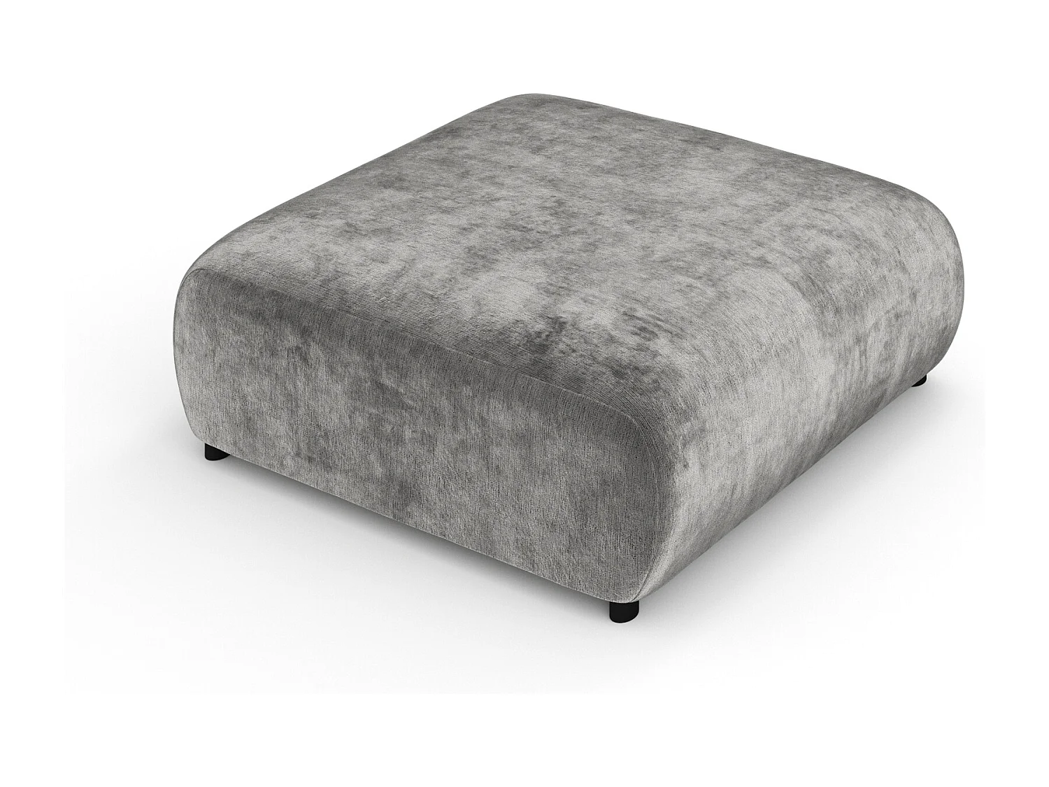 Pouf en tissu chenille Zanzibar - 110x110 cm - gris