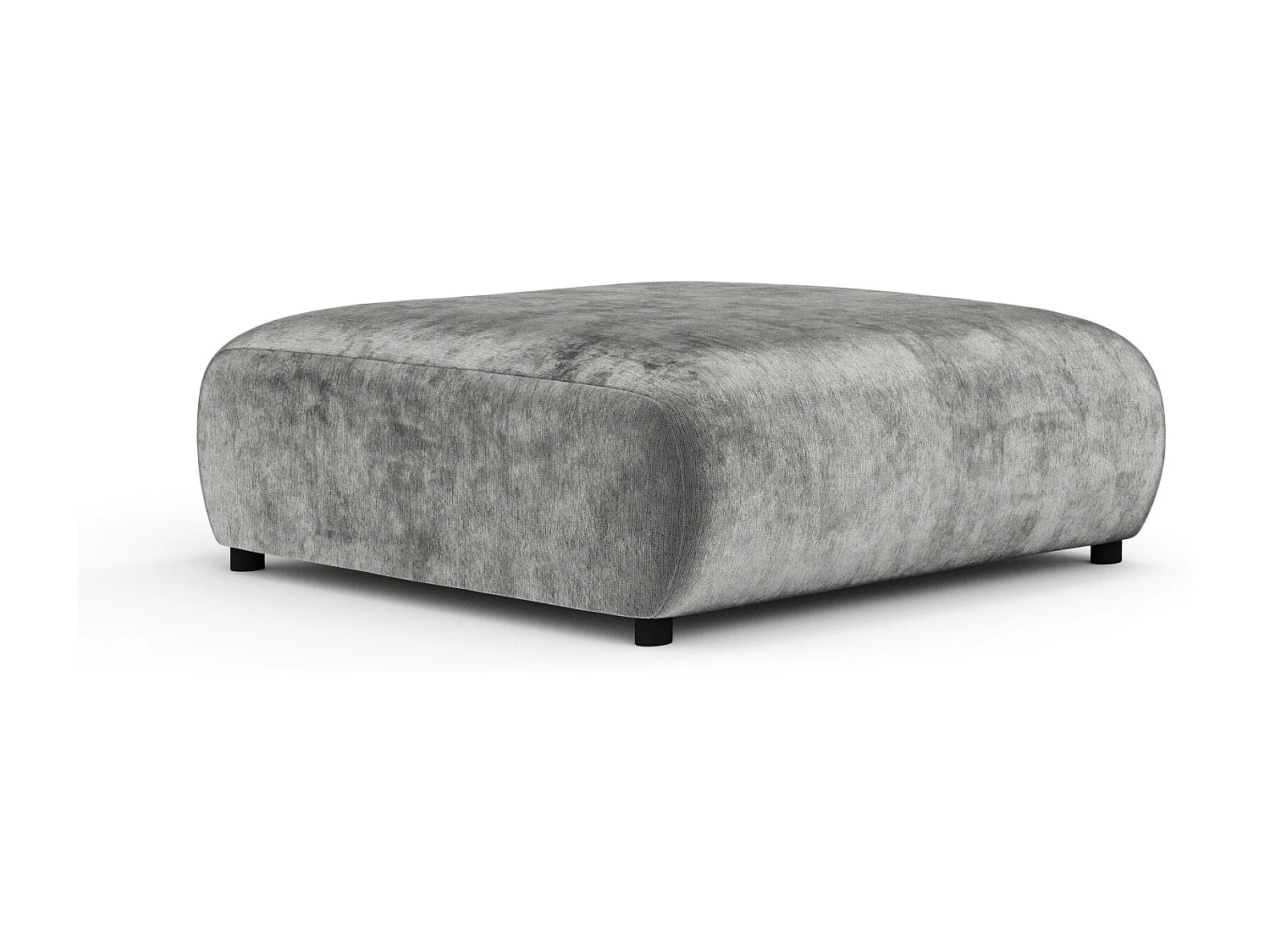 Pouf en tissu chenille Zanzibar - 110x110 cm - gris