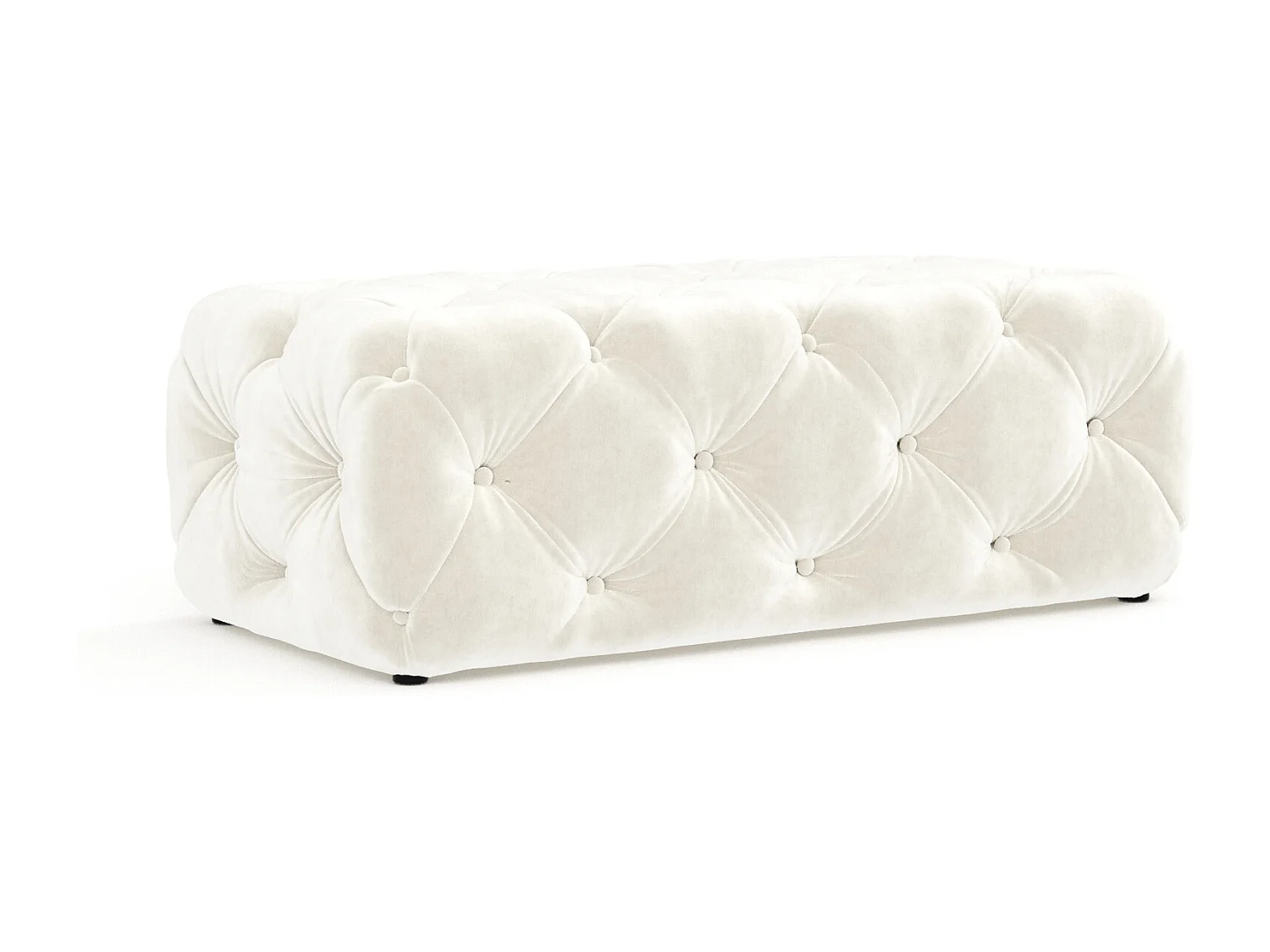 Pouf en velours Cosimo - creme