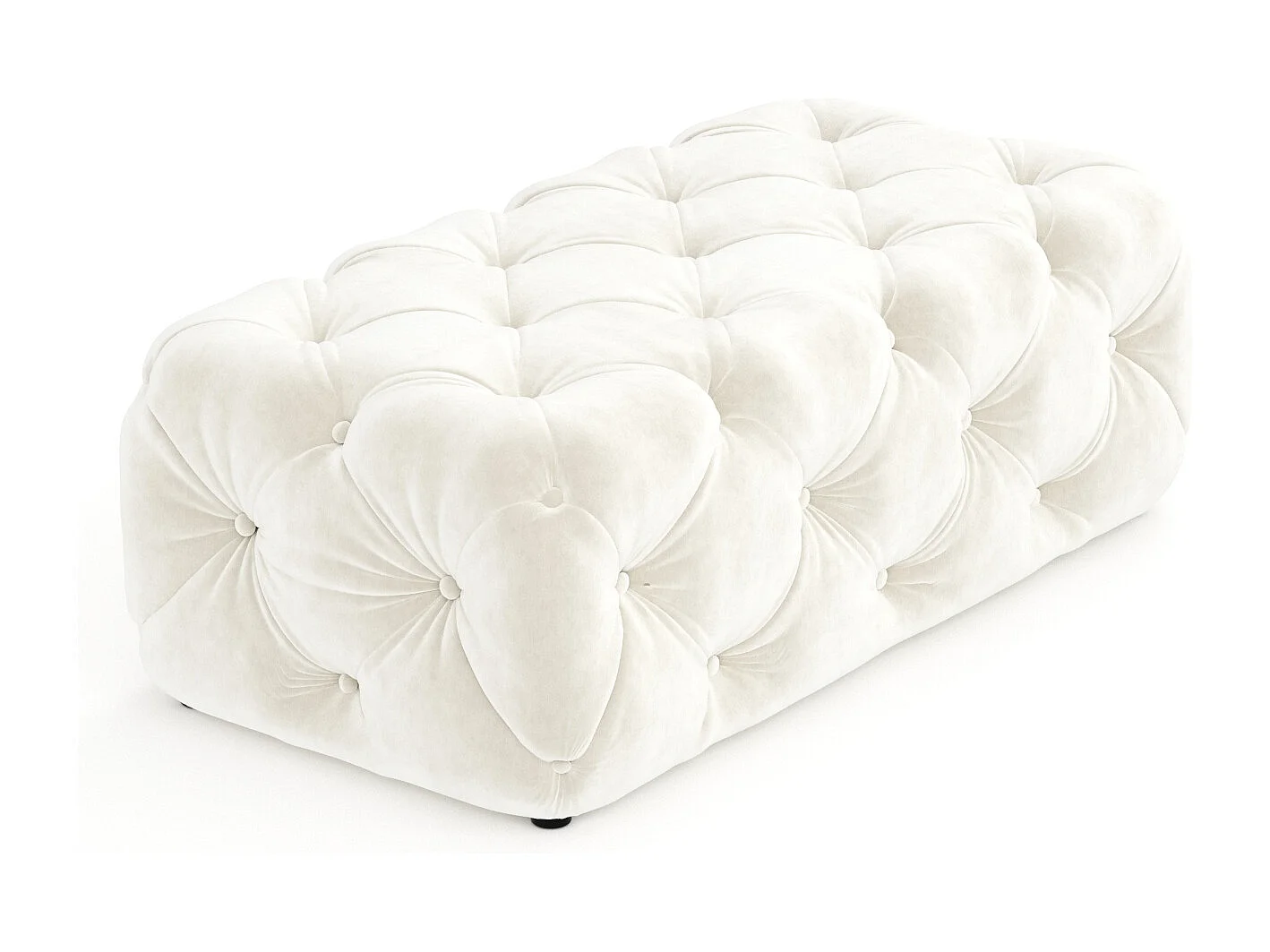 Pouf en velours Cosimo - creme