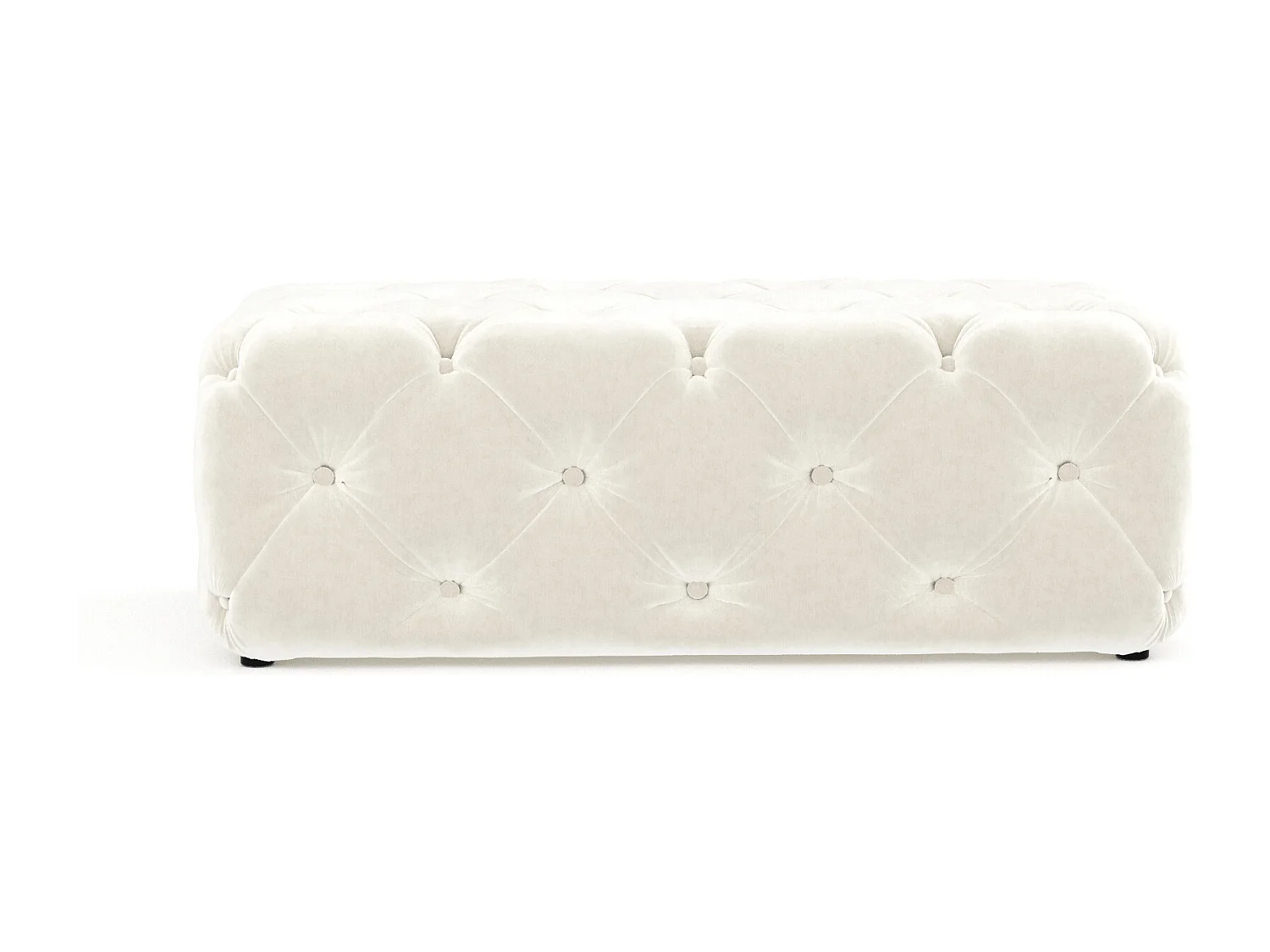 Pouf en velours Cosimo - creme