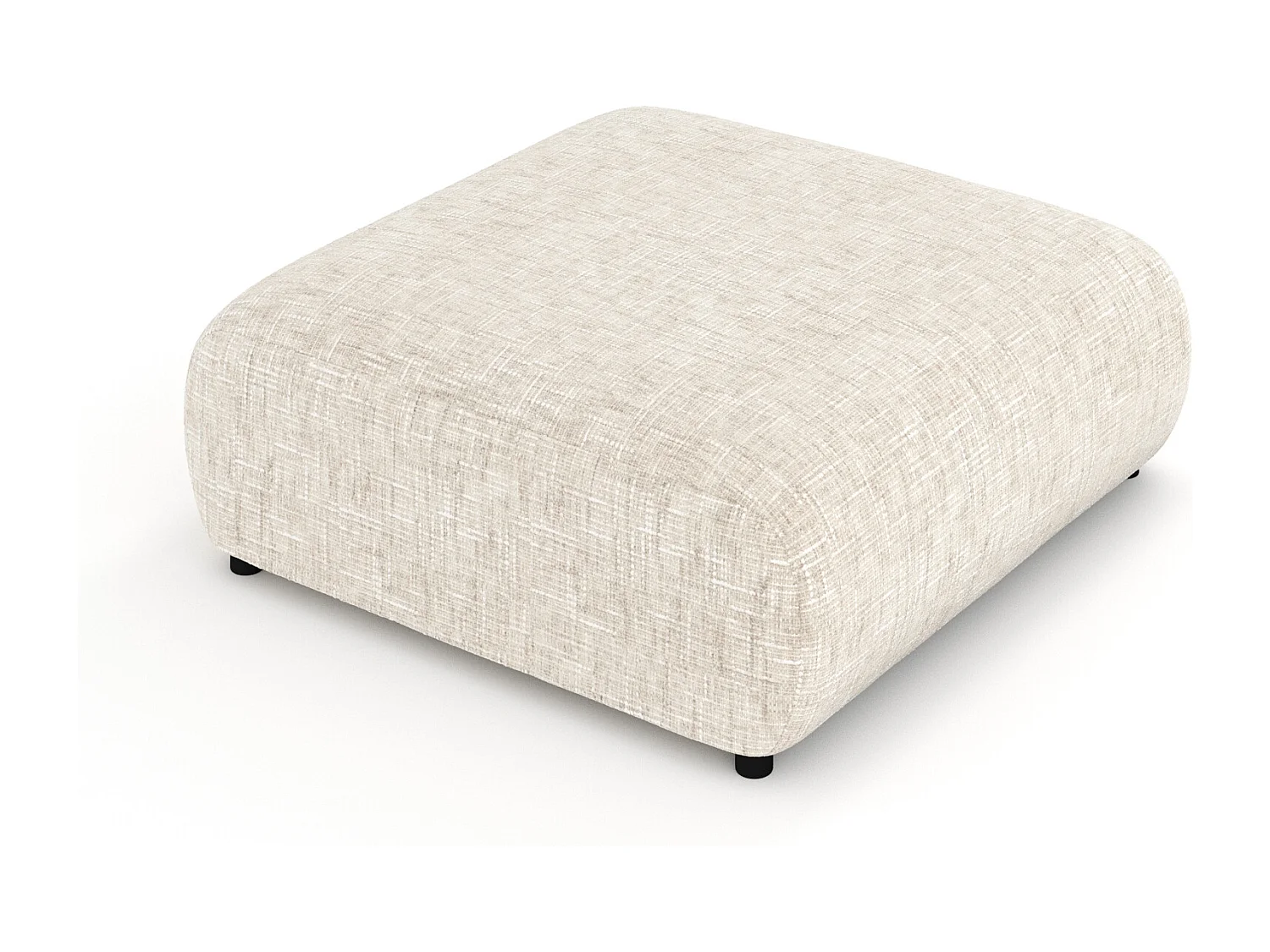Pouf en toile tissée Zanzibar - 110x110 cm - creme