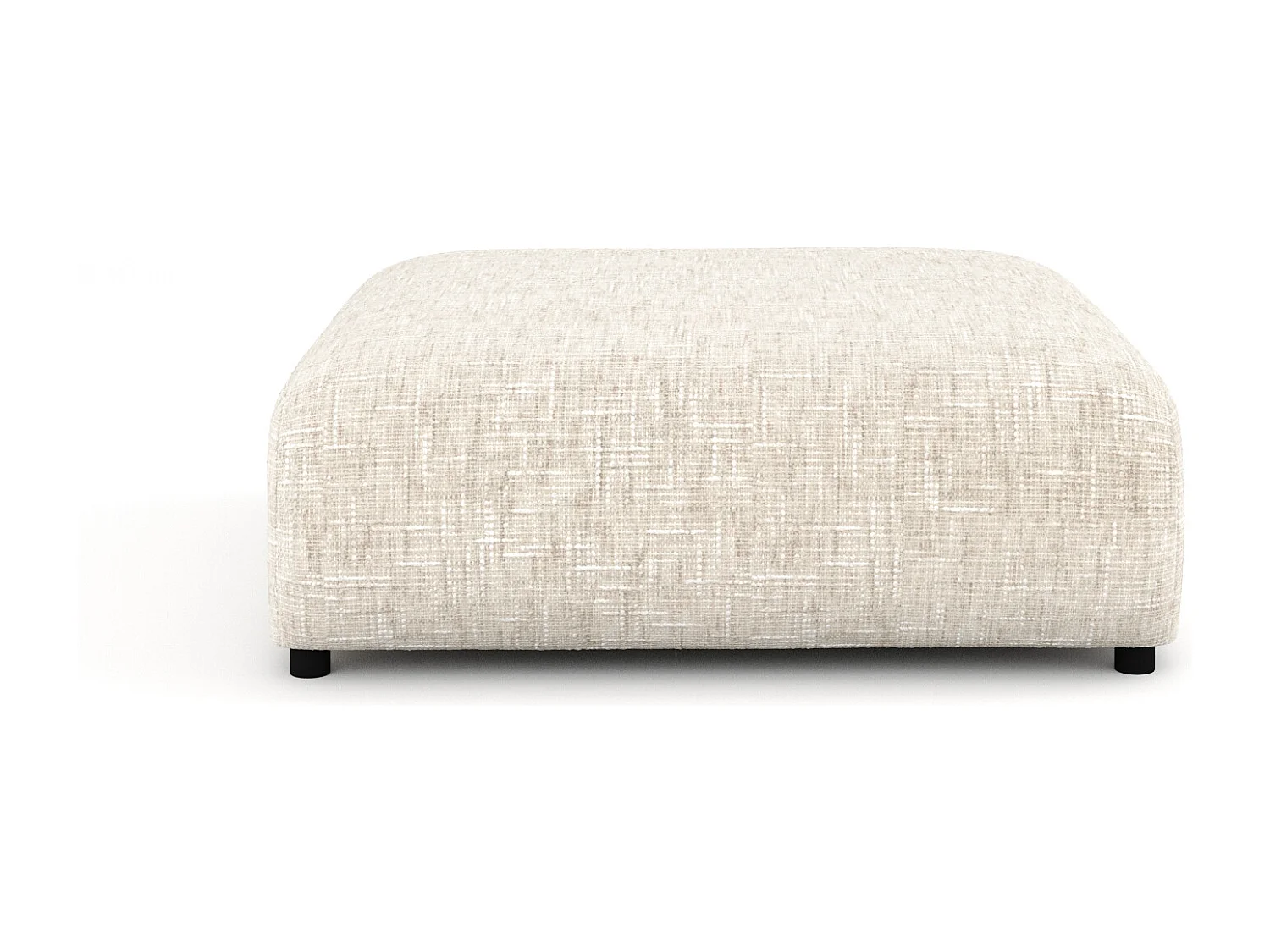Pouf en toile tissée Zanzibar - 110x110 cm - creme