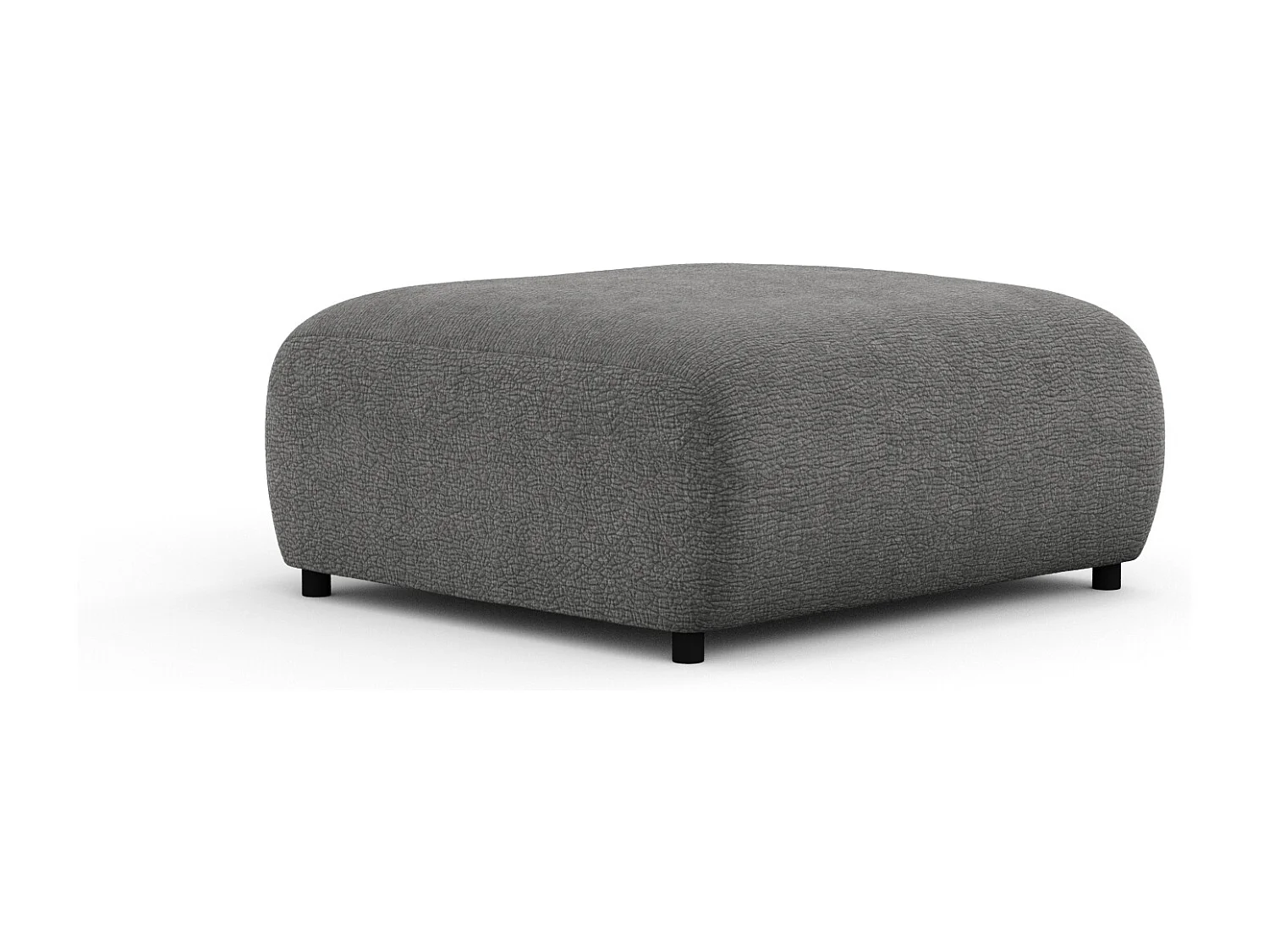 Pouf en tissu chenille Zanzibar - 88x88 cm - gris