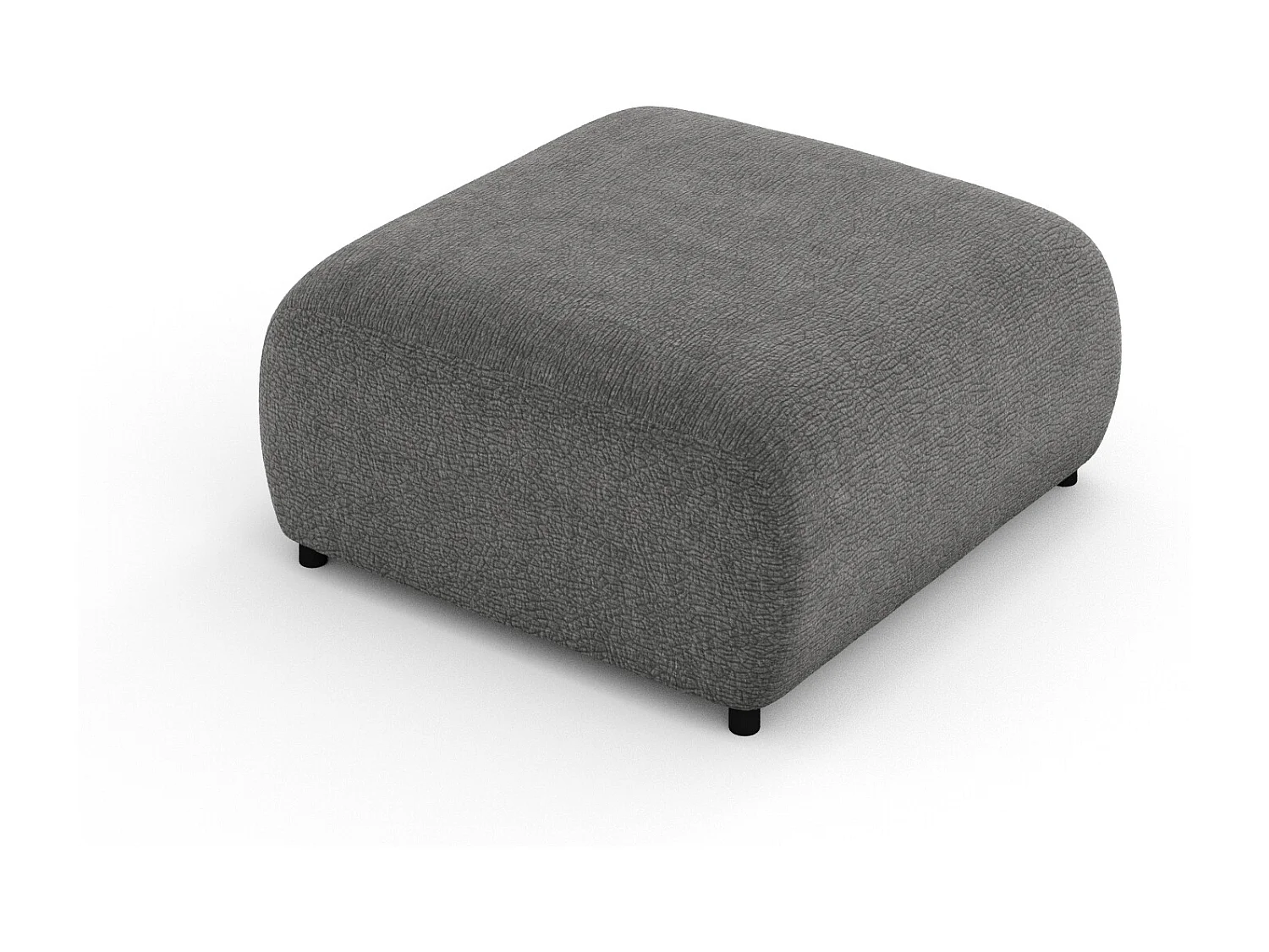 Pouf en tissu chenille Zanzibar - 88x88 cm - gris