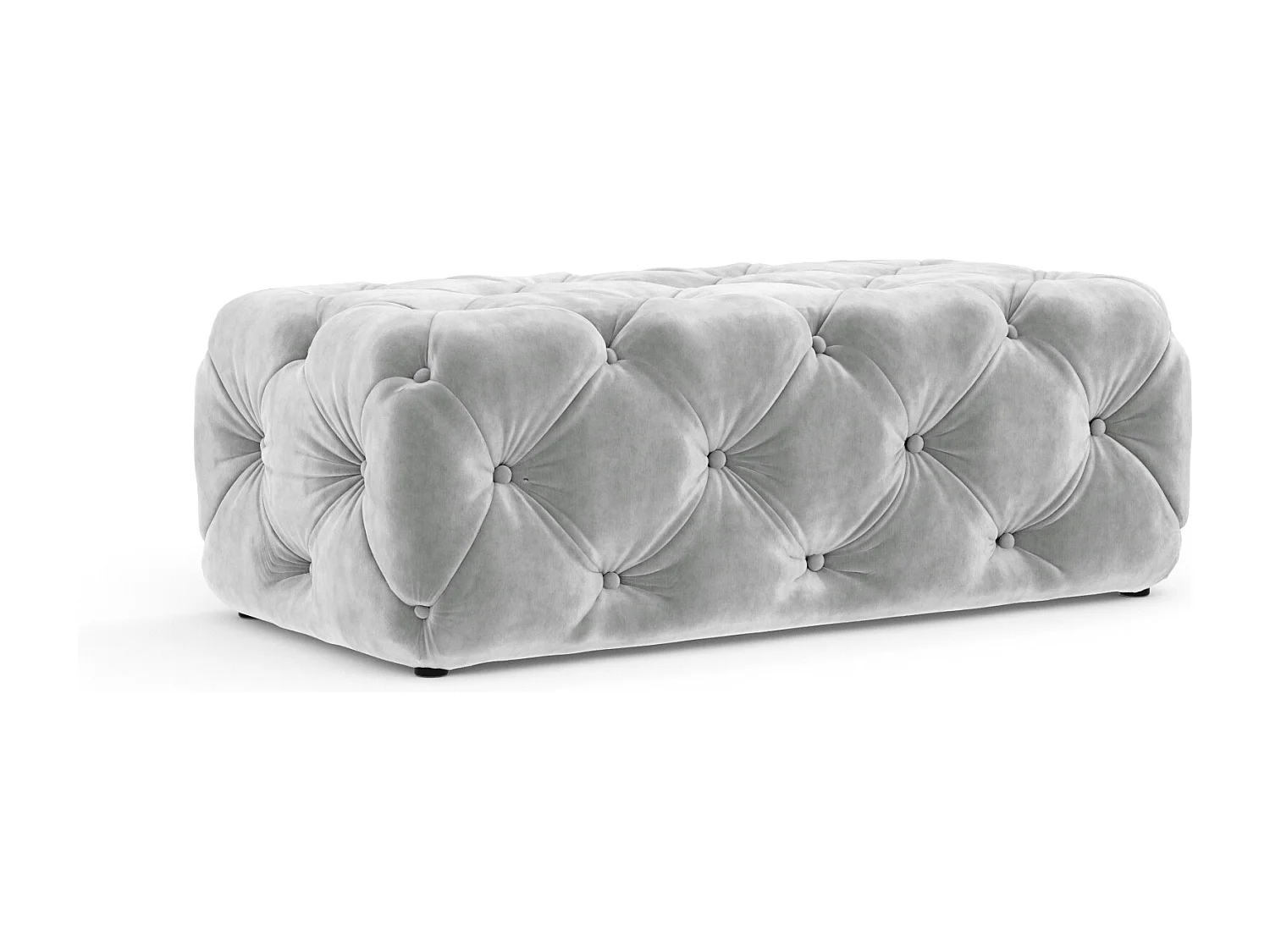 Pouf en velours Cosimo - gris clair
