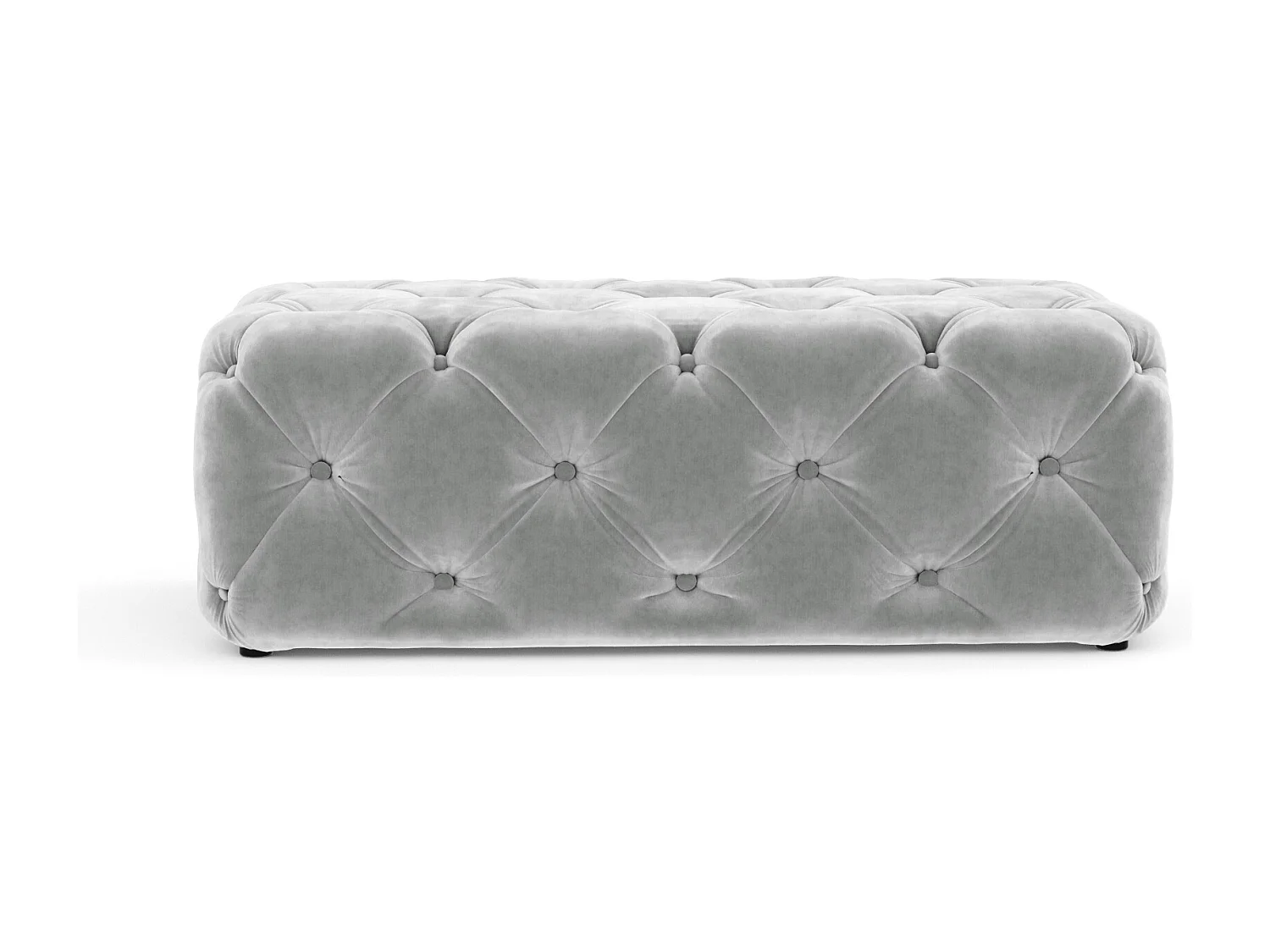 Pouf en velours Cosimo - gris clair