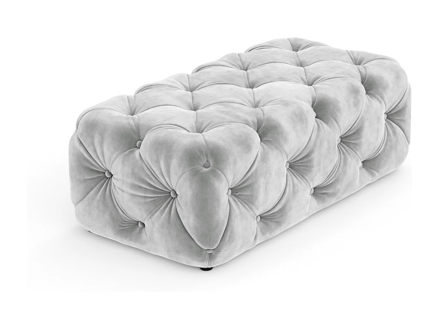 Pouf en velours Cosimo - gris clair