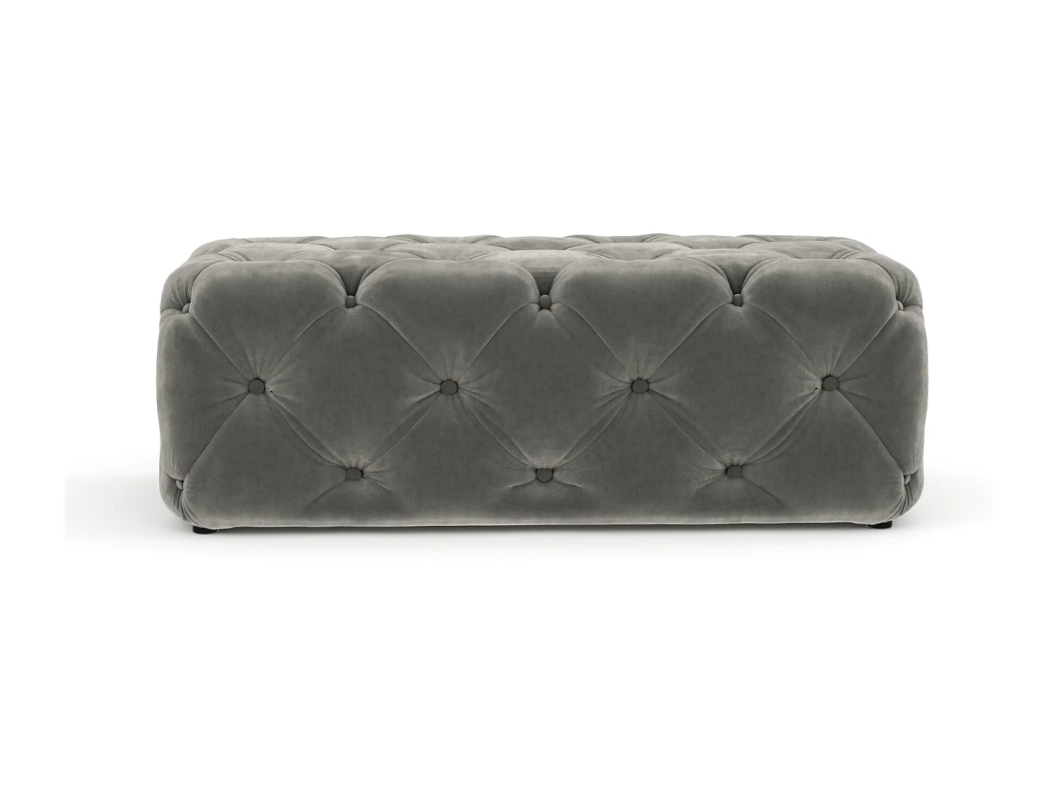 Pouf en velours Cosimo - gris