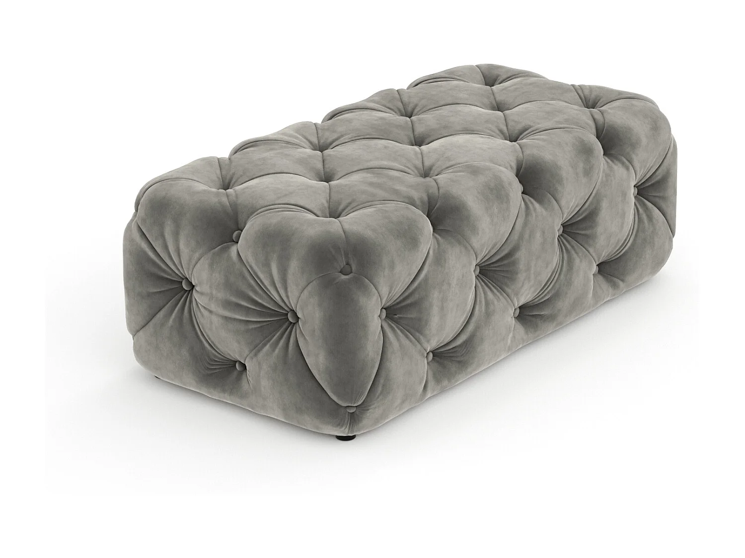 Pouf en velours Cosimo - gris