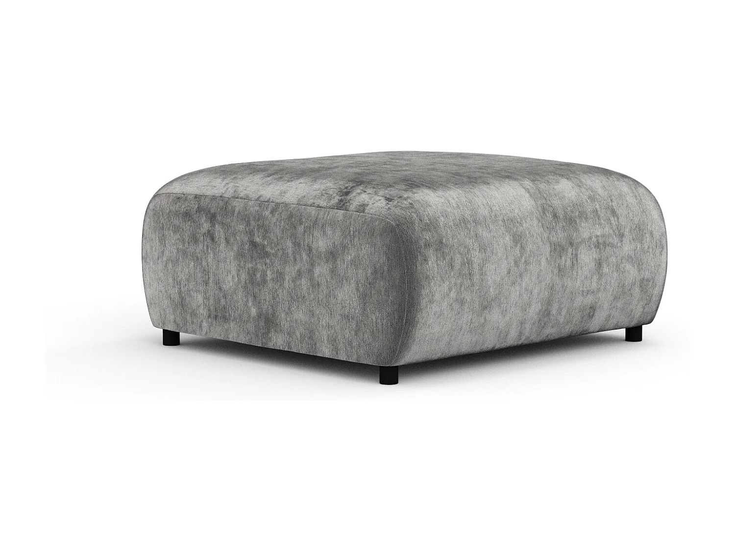 Pouf en tissu chenille Zanzibar - 88x88 cm - gris