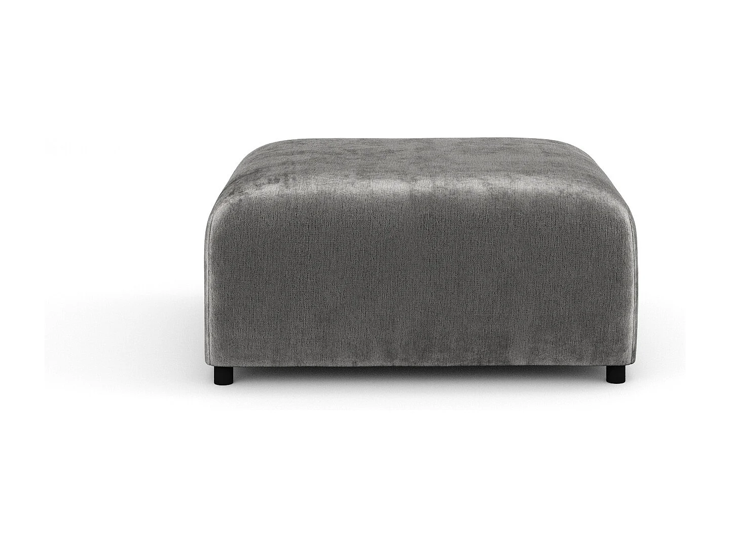 Pouf en tissu chenille Zanzibar - 88x88 cm - gris