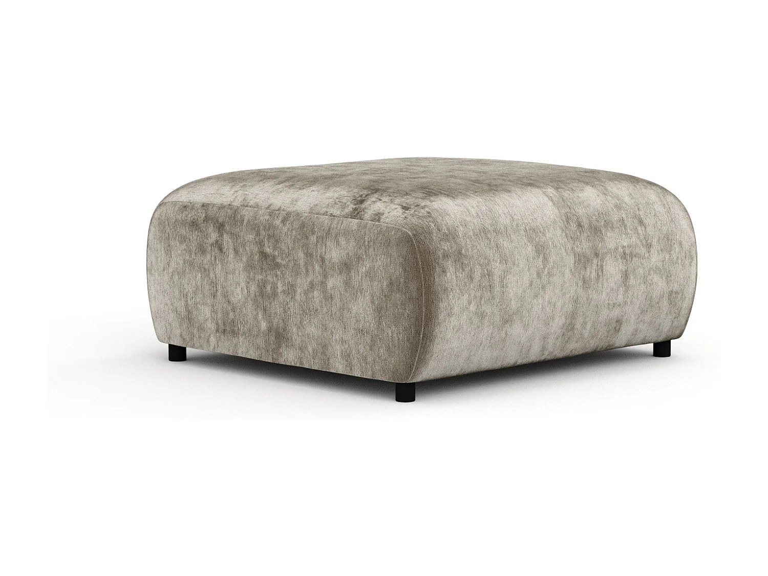 Pouf en tissu chenille Zanzibar - 88x88 cm - beige