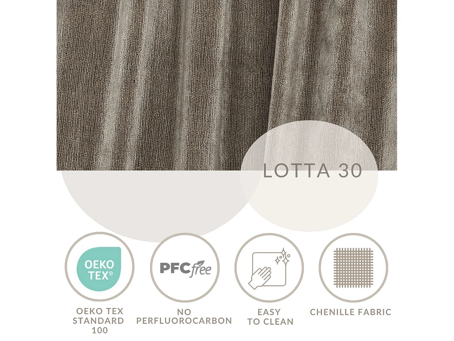 Pouf en tissu chenille Zanzibar - 88x88 cm - beige