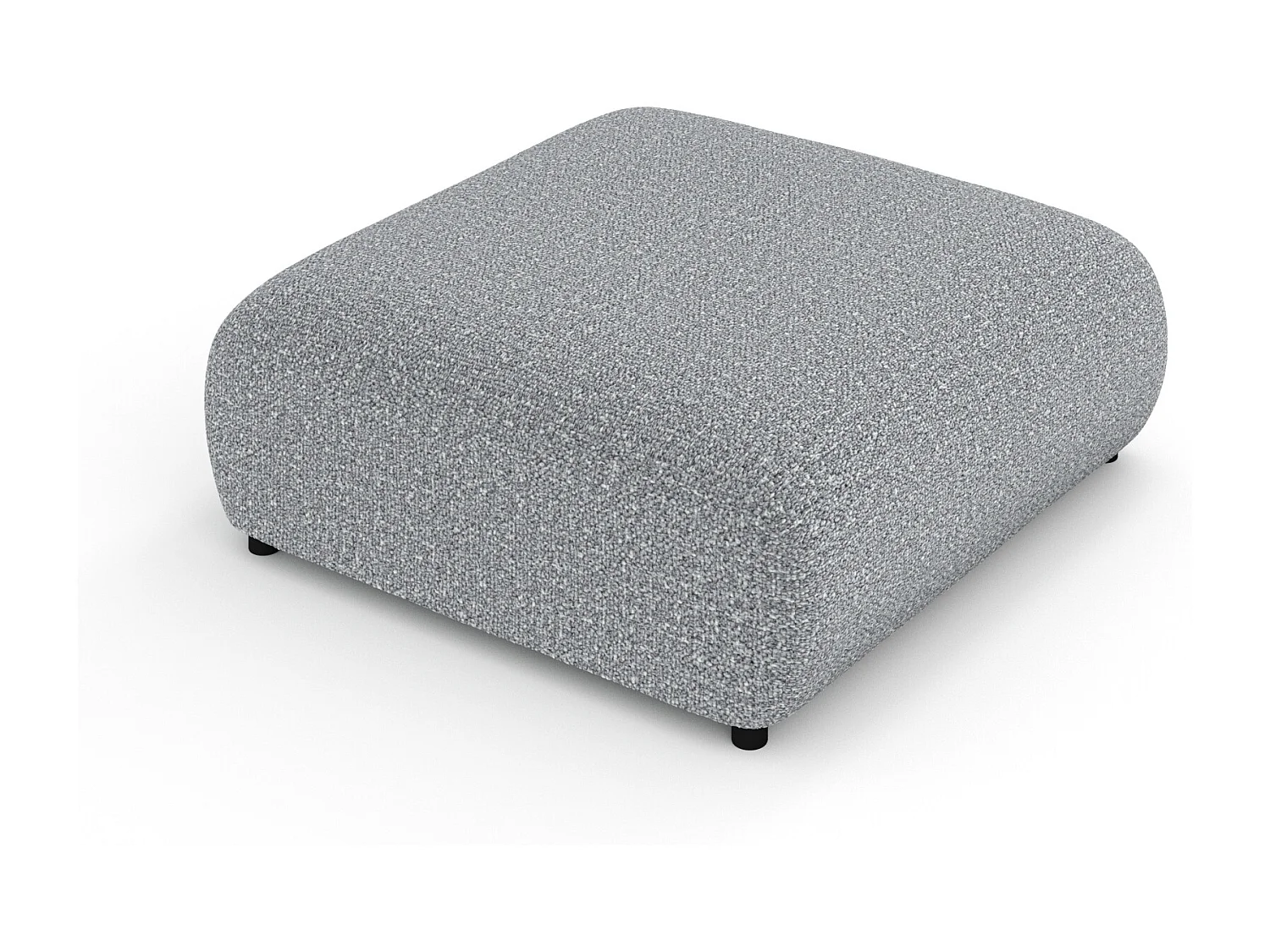 Pouf en tissu bouclette Zanzibar - 110x110 cm - gris