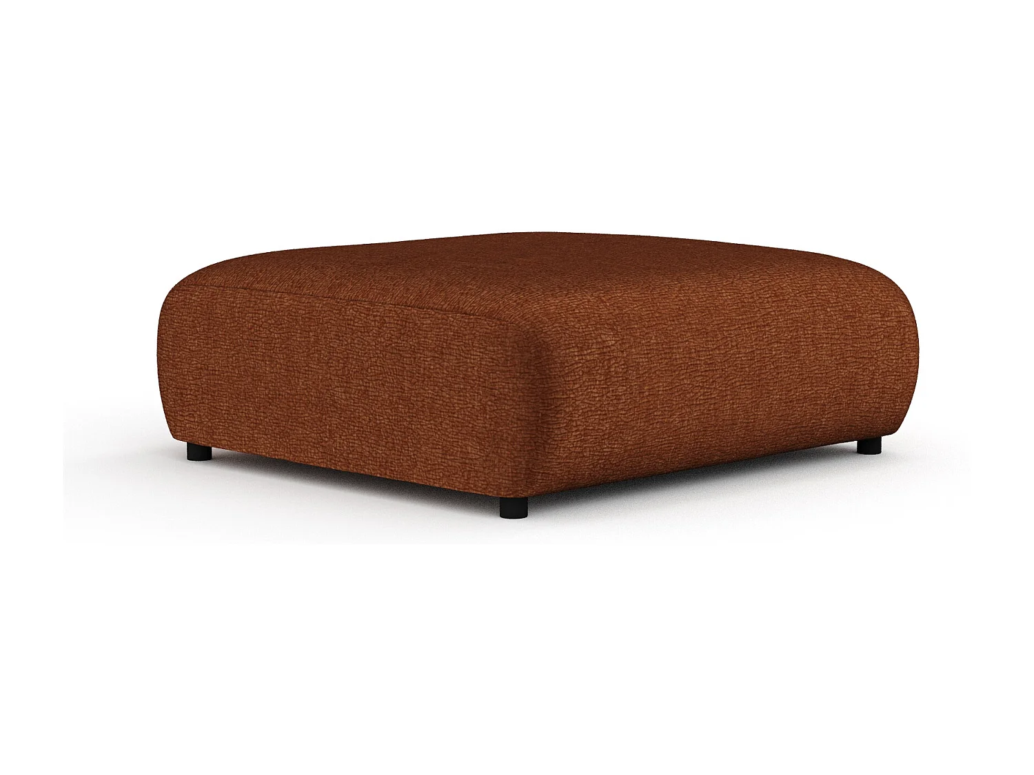 Pouf en tissu chenille Zanzibar - 110x110 cm - couleur cuivre