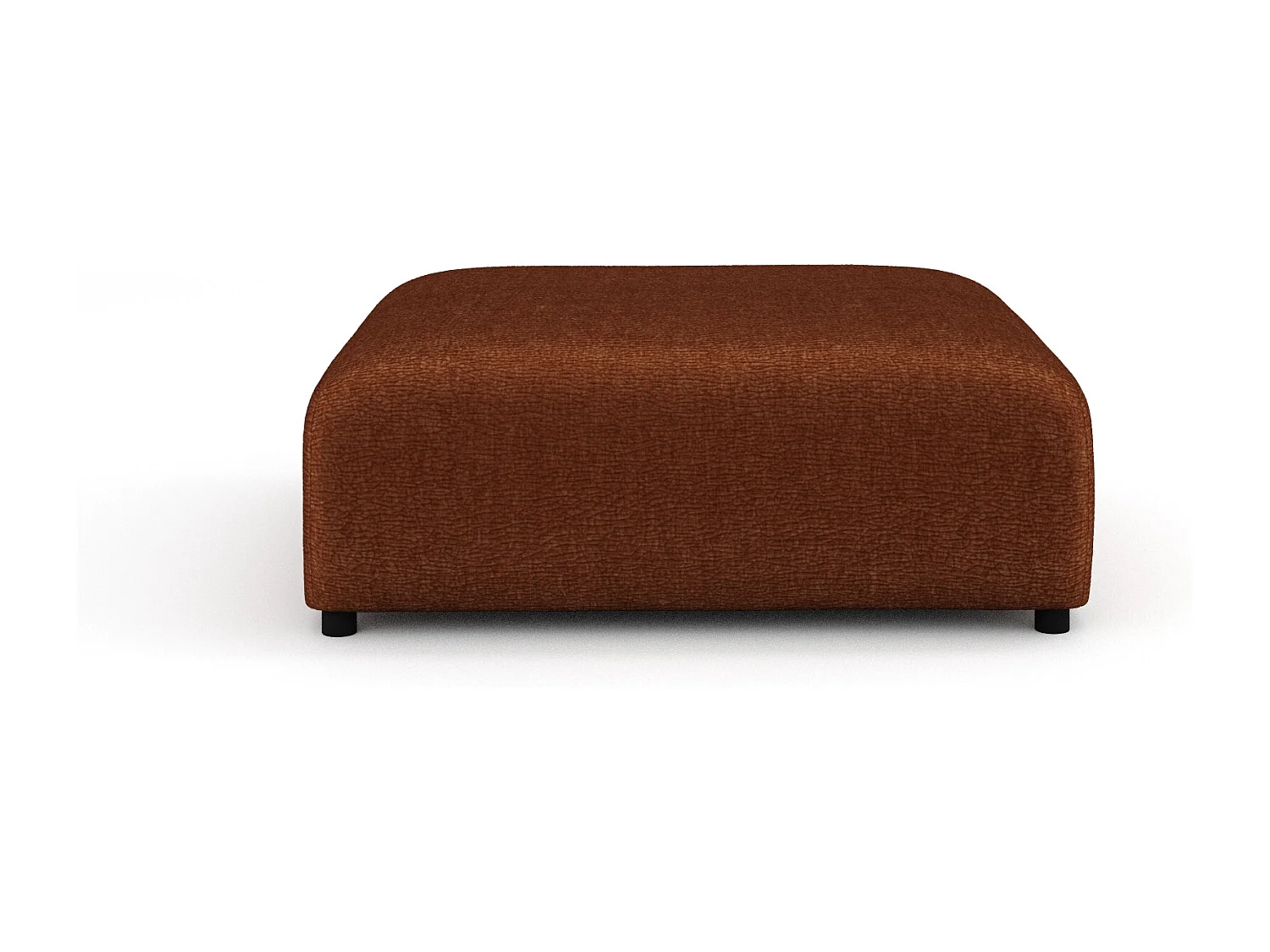 Pouf en tissu chenille Zanzibar - 110x110 cm - couleur cuivre