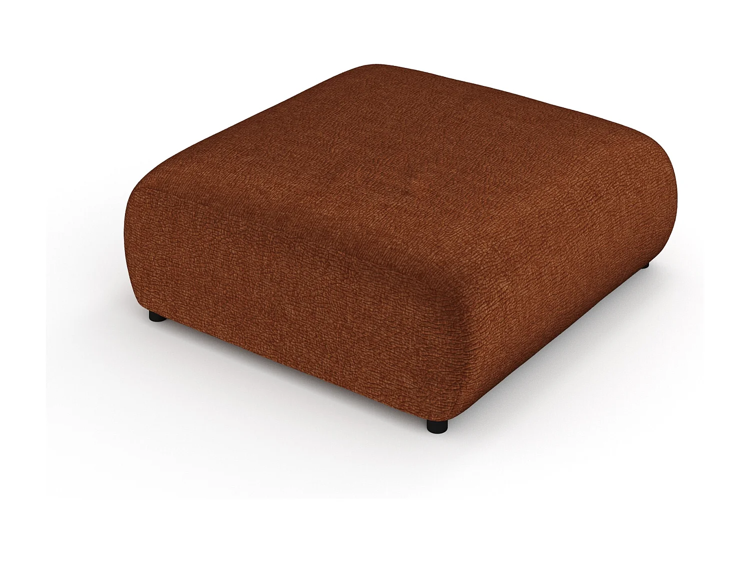 Pouf en tissu chenille Zanzibar - 110x110 cm - couleur cuivre