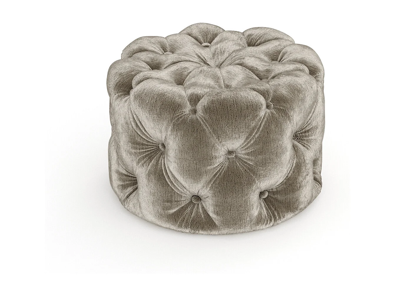 Pouf en tissu chenille Cosimo - beige