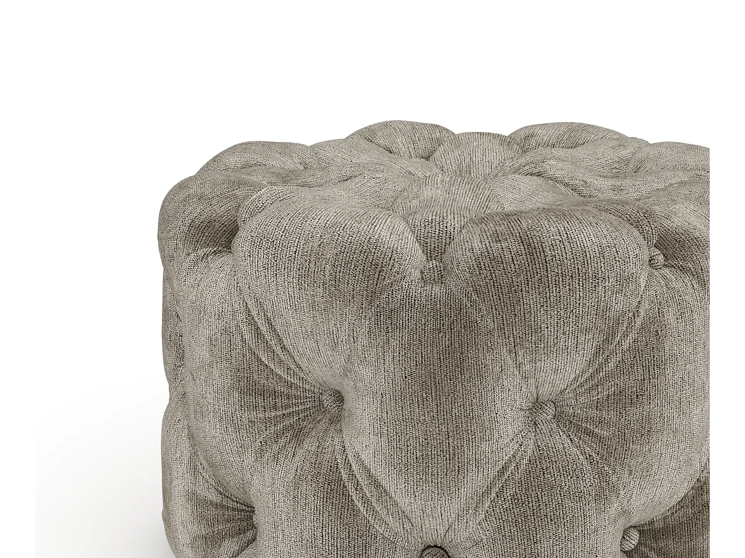 Pouf en tissu chenille Cosimo - beige