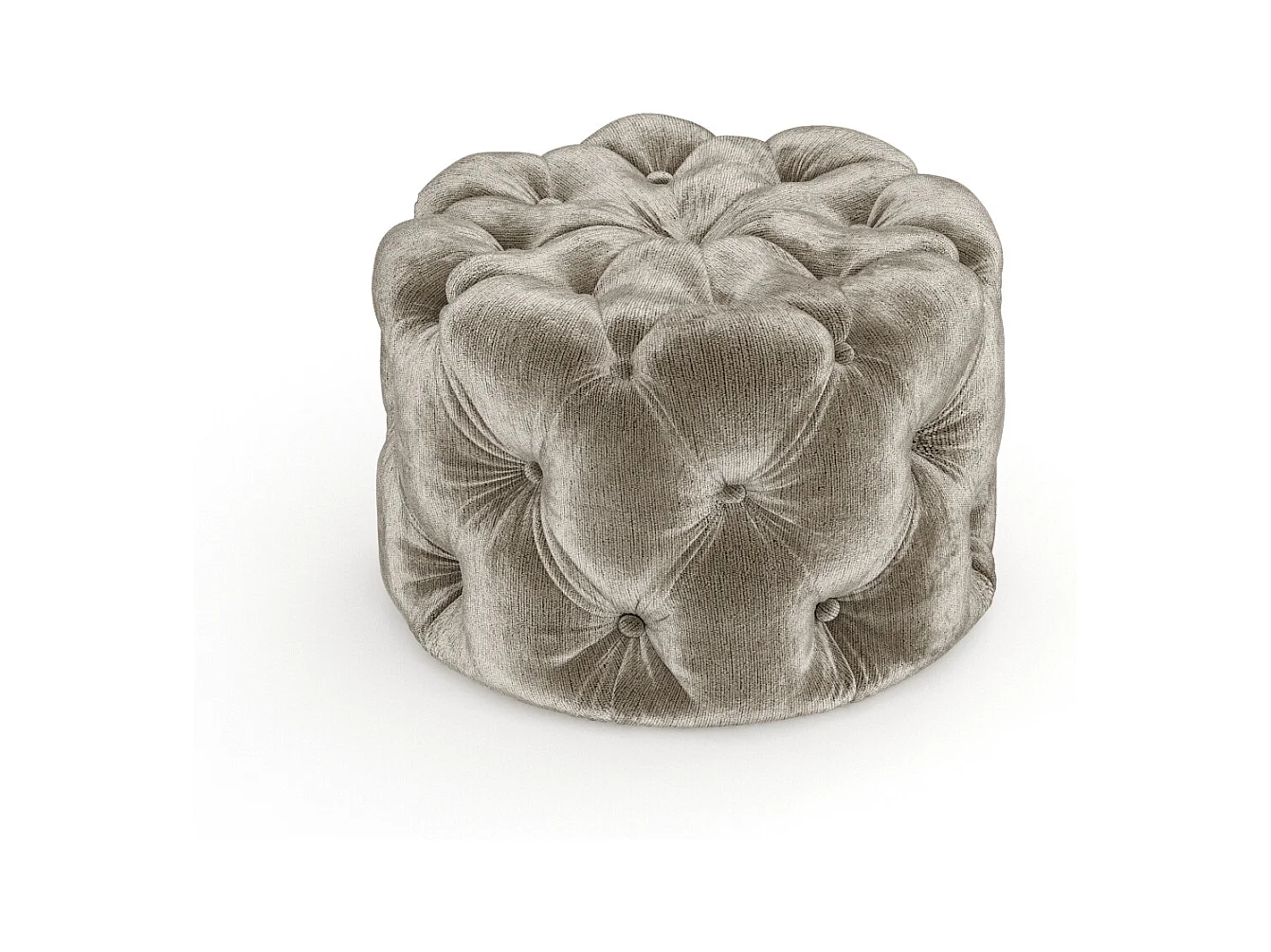 Pouf en tissu chenille Cosimo - beige