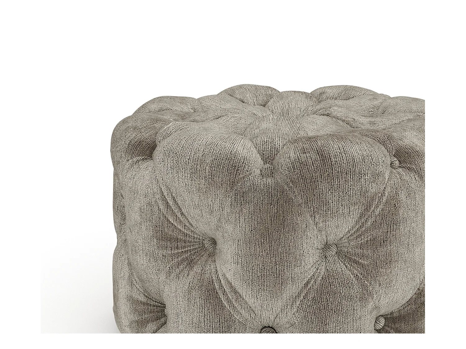 Pouf en tissu chenille Cosimo - beige