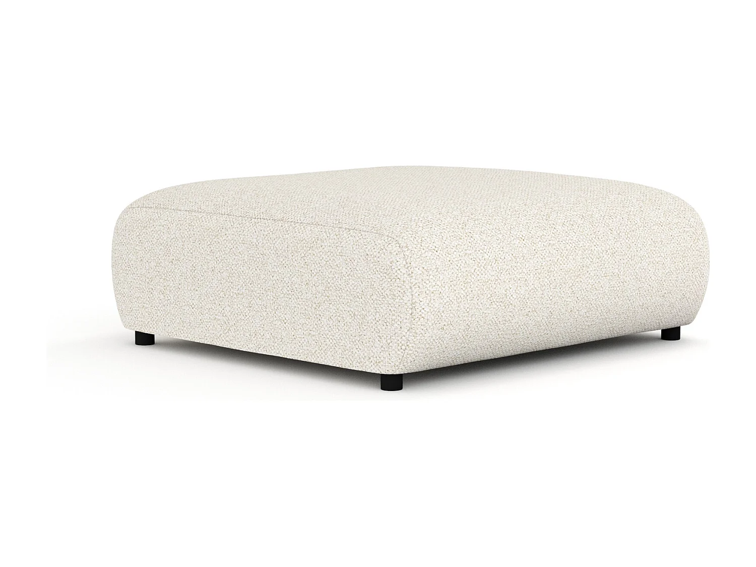Pouf en tissu bouclette Zanzibar - 110x110 cm - beige clair