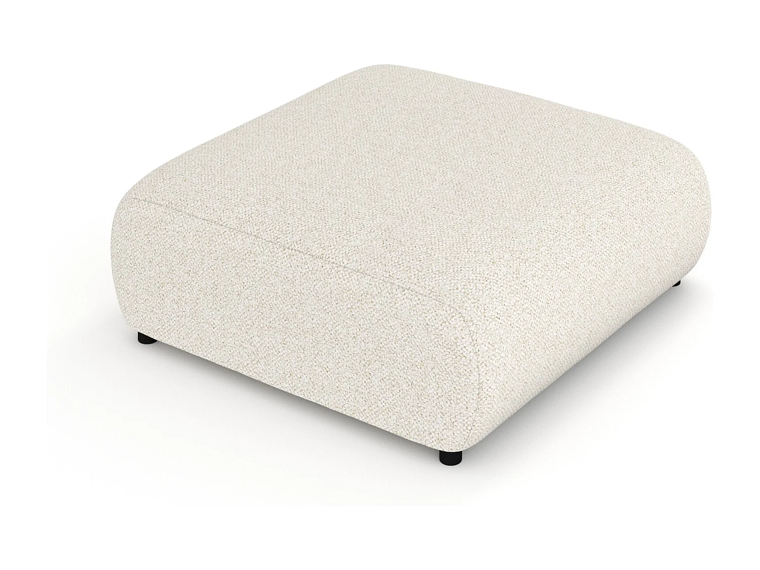 Pouf en tissu bouclette Zanzibar - 110x110 cm - beige clair