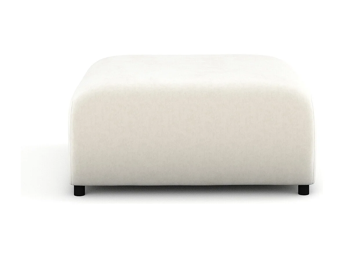 Pouf en tissu velours Zanzibar - 88x88 cm - creme
