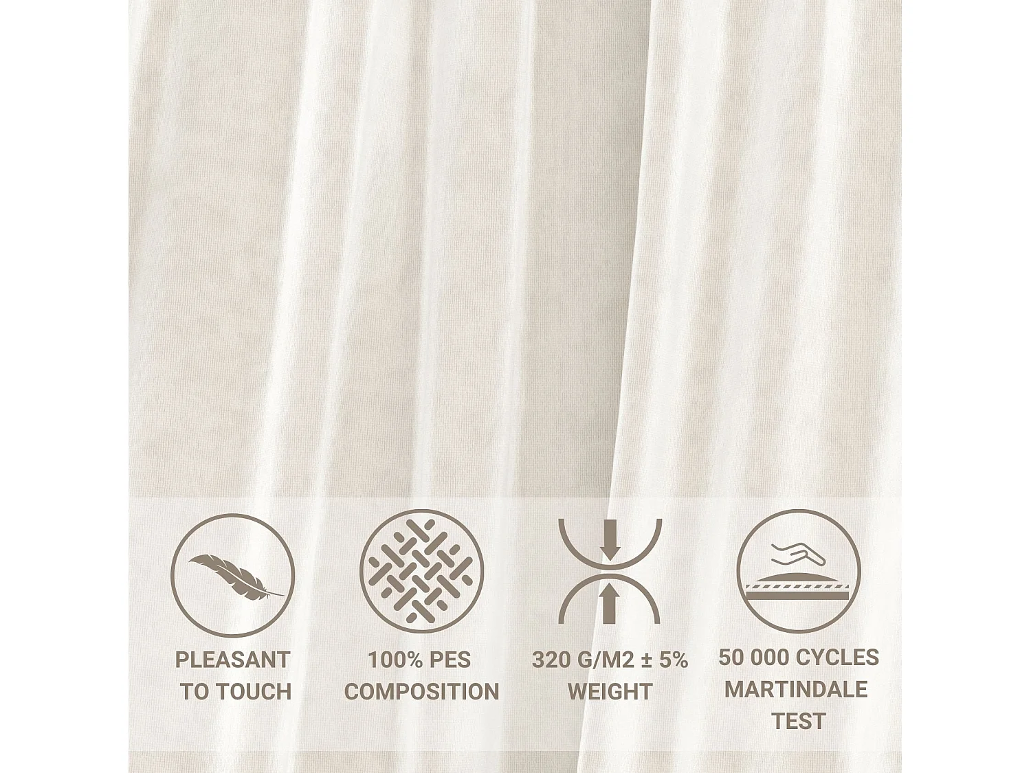 Pouf en tissu velours Zanzibar - 88x88 cm - creme