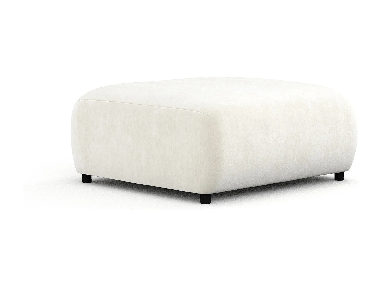 Pouf en tissu velours Zanzibar - 88x88 cm - creme