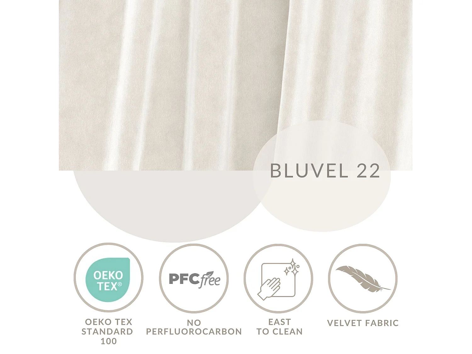 Pouf en tissu velours Zanzibar - 88x88 cm - creme