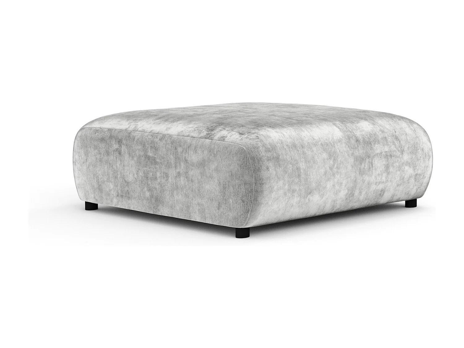 Pouf en tissu chenille Zanzibar - 110x110 cm - gris clair