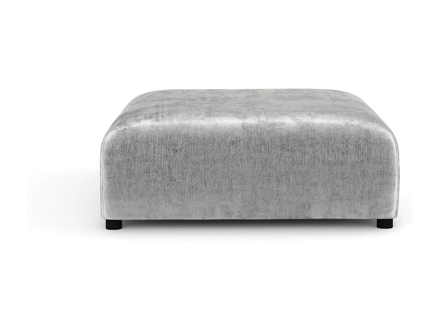 Pouf en tissu chenille Zanzibar - 110x110 cm - gris clair