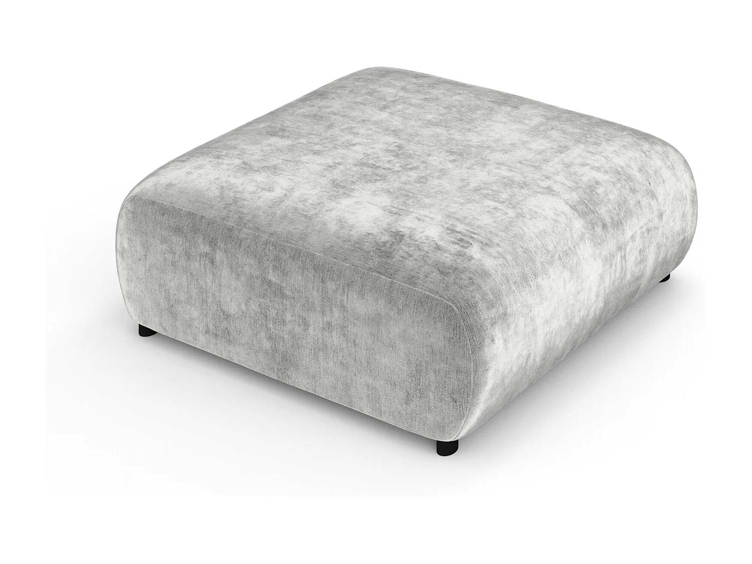 Pouf en tissu chenille Zanzibar - 110x110 cm - gris clair