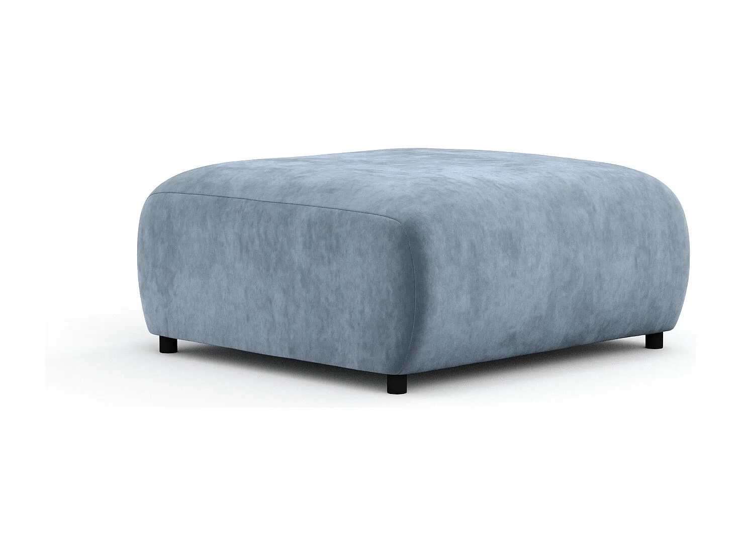 Pouf en tissu velours Zanzibar - 88x88 cm - bleu