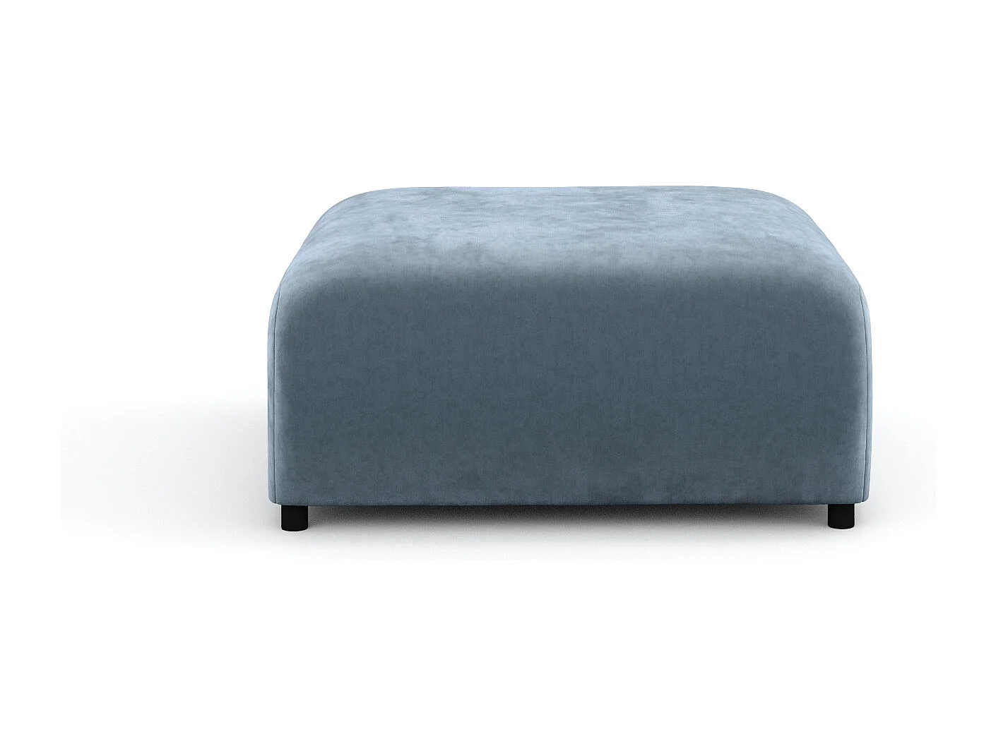 Pouf en tissu velours Zanzibar - 88x88 cm - bleu
