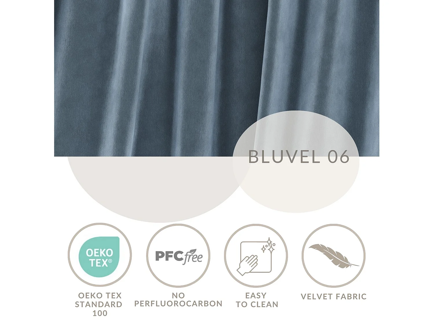 Pouf en tissu velours Zanzibar - 88x88 cm - bleu