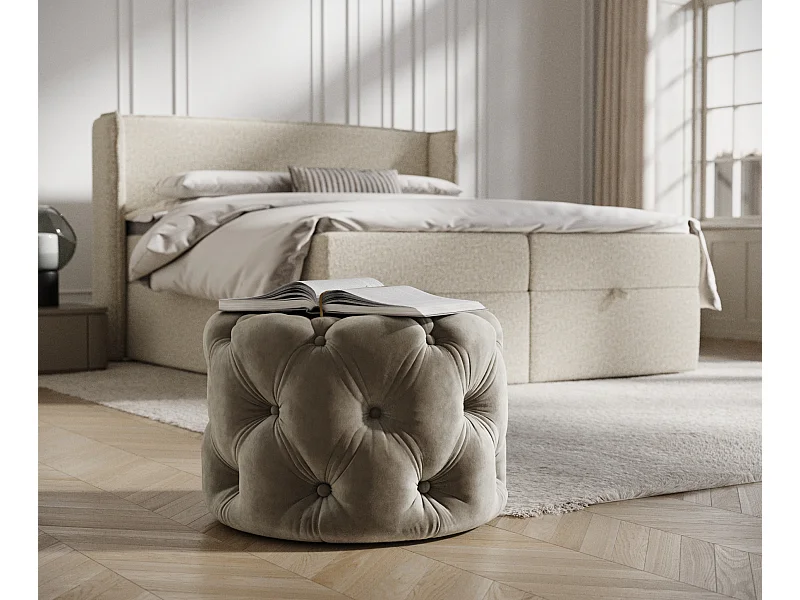 Pouf en velours Cosimo - taupe