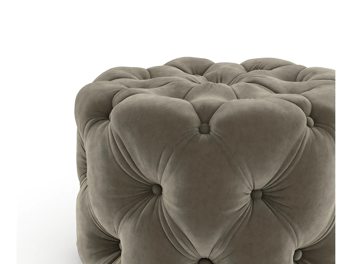 Pouf en velours Cosimo - taupe