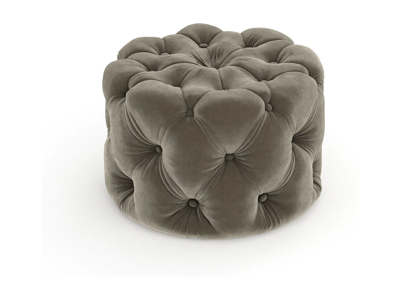 Pouf en velours Cosimo - taupe