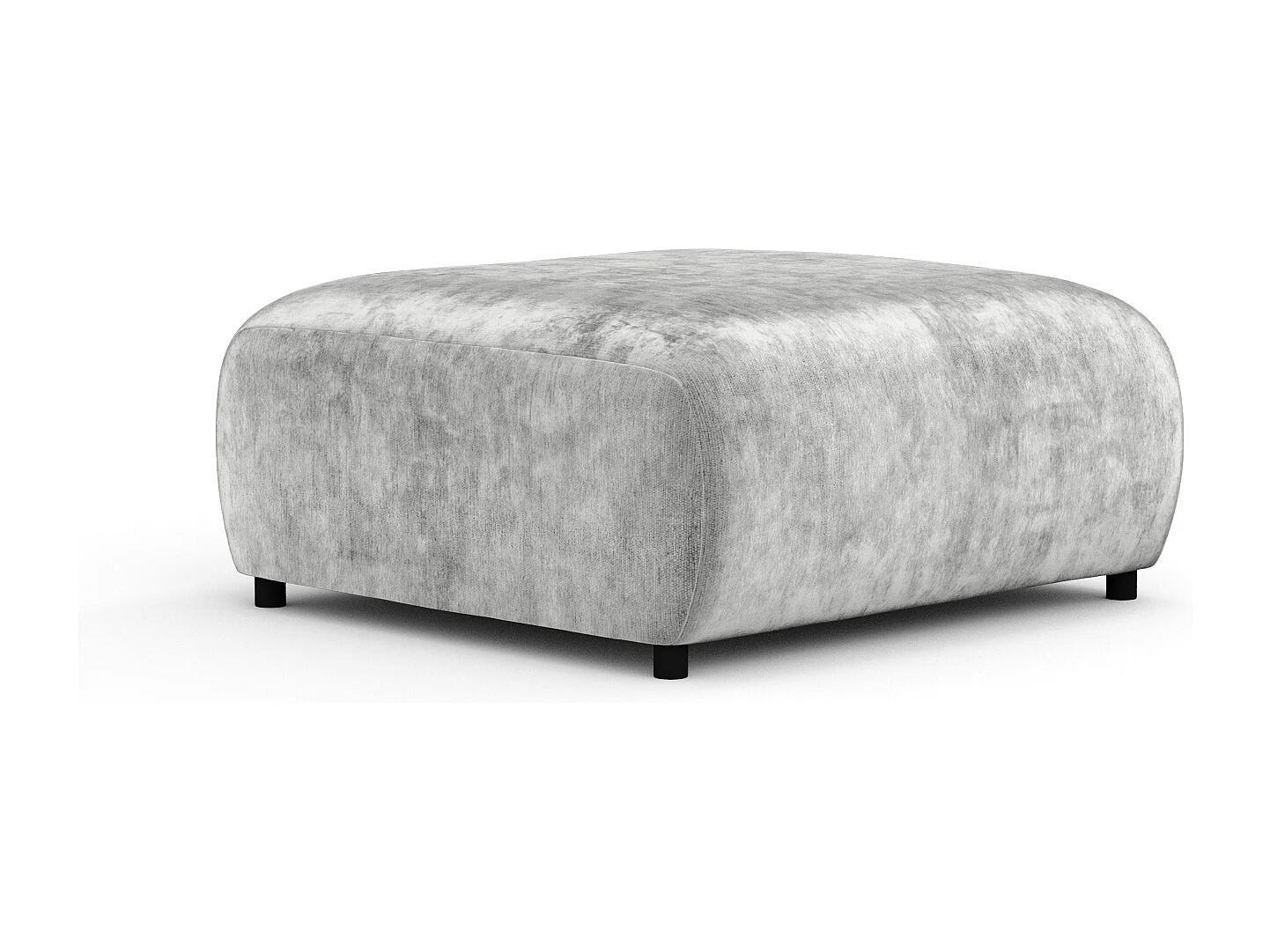 Pouf en tissu chenille Zanzibar - 88x88 cm - gris clair